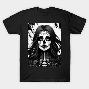 Black Magic Beauty: Experience the Dark Beauty of Our Mesmerizing Black and White Art T-Shirt